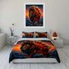 Abstract Lion City Sunset Decor Soft Comfortable Duvet Cover Bedding Set Included 1*Duvet Cover & 2*Pillowcases, Gift