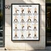 Tai Chi Chair Exercise Poster Workout Unframed Routine Clear Visual Instructions Low Impact Guide Seated Chart for Seniors Beginners Gentle
