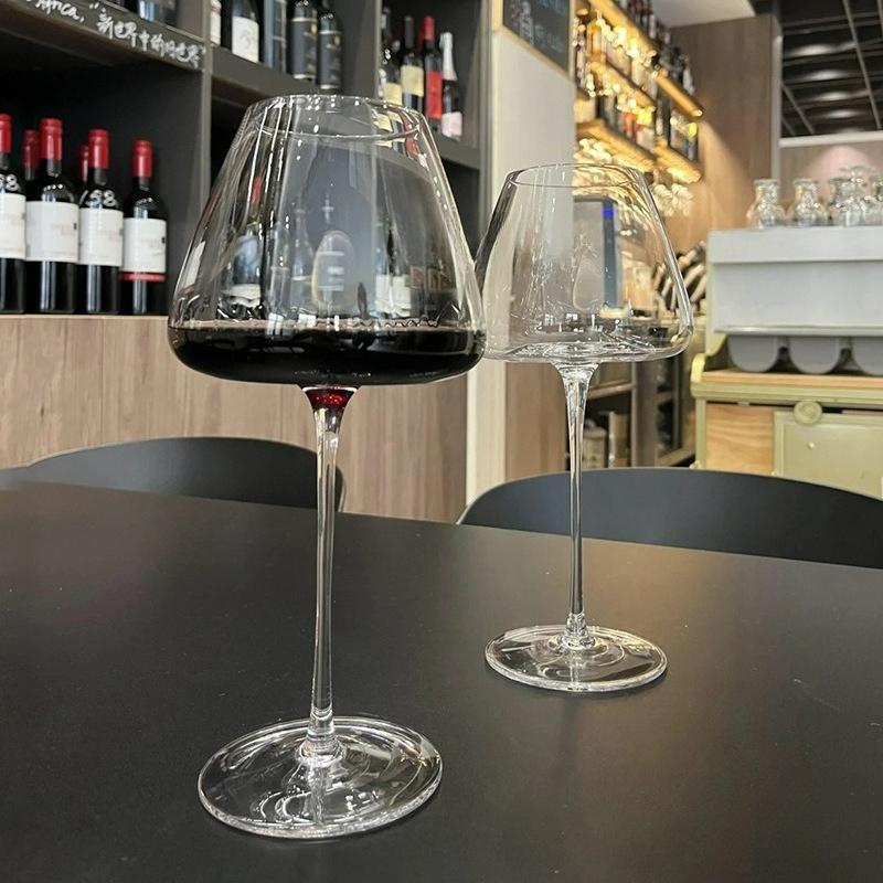 Kristall Burgunder Rotweinglas Elegant Luxus Großes Glas Konkaver Boden Stielglas für Champagner Sekt Trinken Bar Party gray