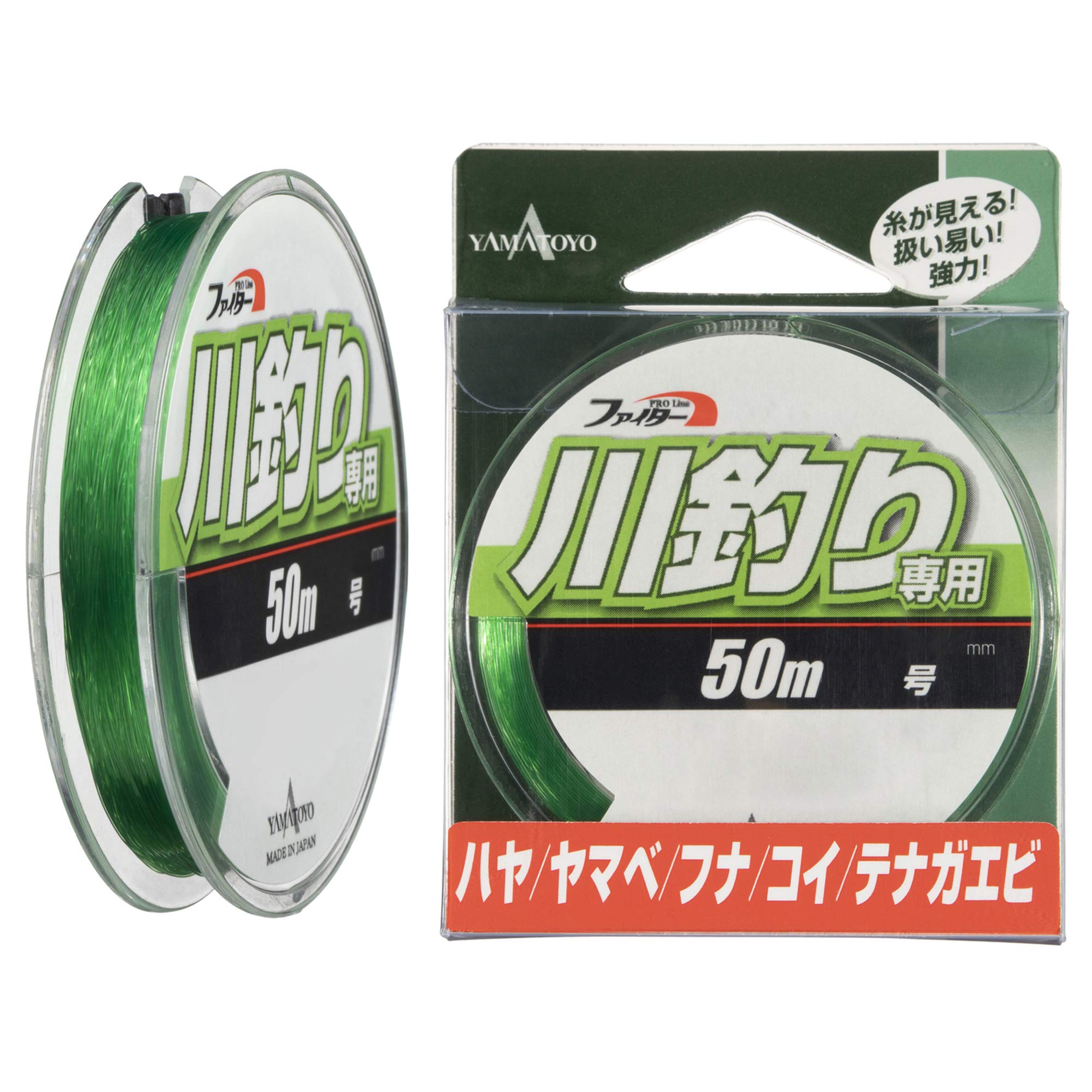 

YAMATOYO Nylon Line for River Fishing 50m 2 8lb Lime Chart No.