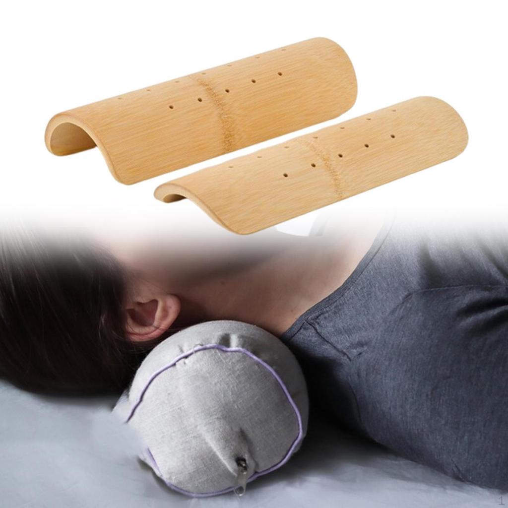 Bamboo Sauna Neck Cervical Pillow Ergonomic Handcrafted Versatile Support Waist for Dorm
