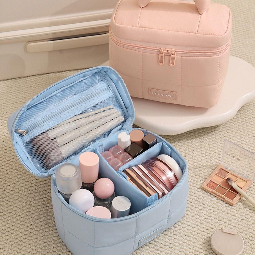 Large Capacity Makeup Bag Travel - Friendly Portable Makeup Organizer Multi - Compartment Multi-functional Cosmetic Bag