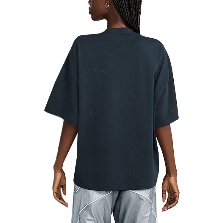 Nike X Jacquemus Short-Sleeve T-Shirt Comfortable Casual Loose Unisex Tops Obsidian-Black HF7111-475