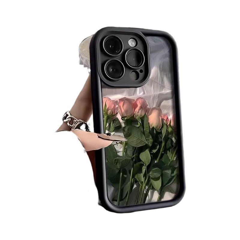 Pink Romantic Rose for iPhone Case 15/14/13/12/11promax Art X/XR Personality 78