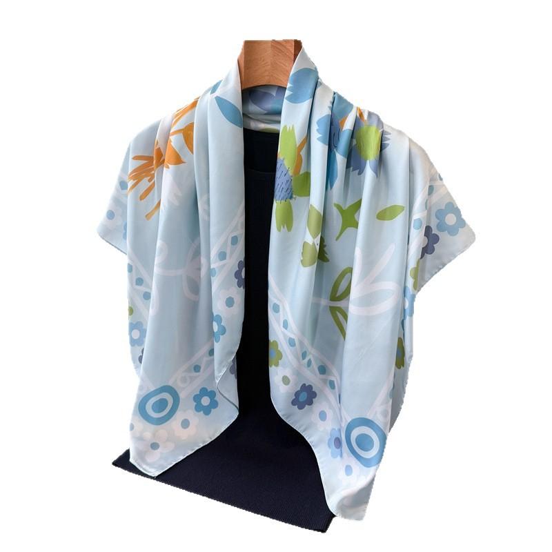 European retro knot simulation silk high-end large square scarf silk scarf printed shawl scarf sunscreen scarf headscarf scarf