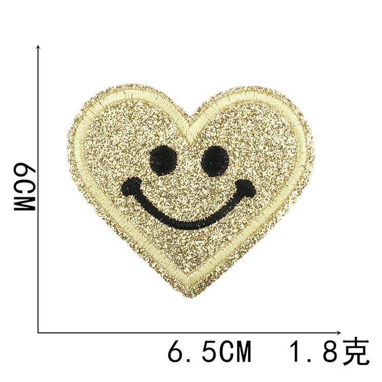 12-Color Gypsy Smiley Face Patch Sticker Computer Embroidery Love Embroidery Cloth Sticker Bag Decoration Patch Embroidery Chapter Boy