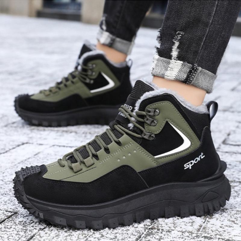 Winter Men's Velvet Warm High-top Men's Cotton Shoes, Casual Snow Boots, Anti-slip Work Boots, Men's Casual Shoes, Ankle Boots