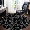 1PC Dogs Bones Office Round Area Rug, Mat Suitable For Office, Under Office Chairs Bedroom Living Room Home Decor, Room Deco