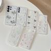 For Samsung S25ultra Glue Glitter Mobile Phone Case S24 Bow S23 Love Three-dimensional A55 Korean Ins