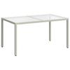 Vidaxl Stół Ogrodowy, 150X90X75 Cm, Szkło I Rattan Pe, Biały