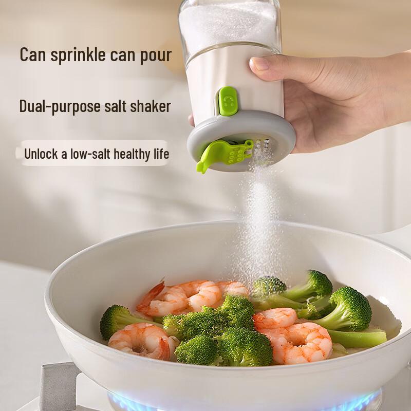 ZISIZ Glass Spice Shakers with Adjustable Dispenser (3-Pack)