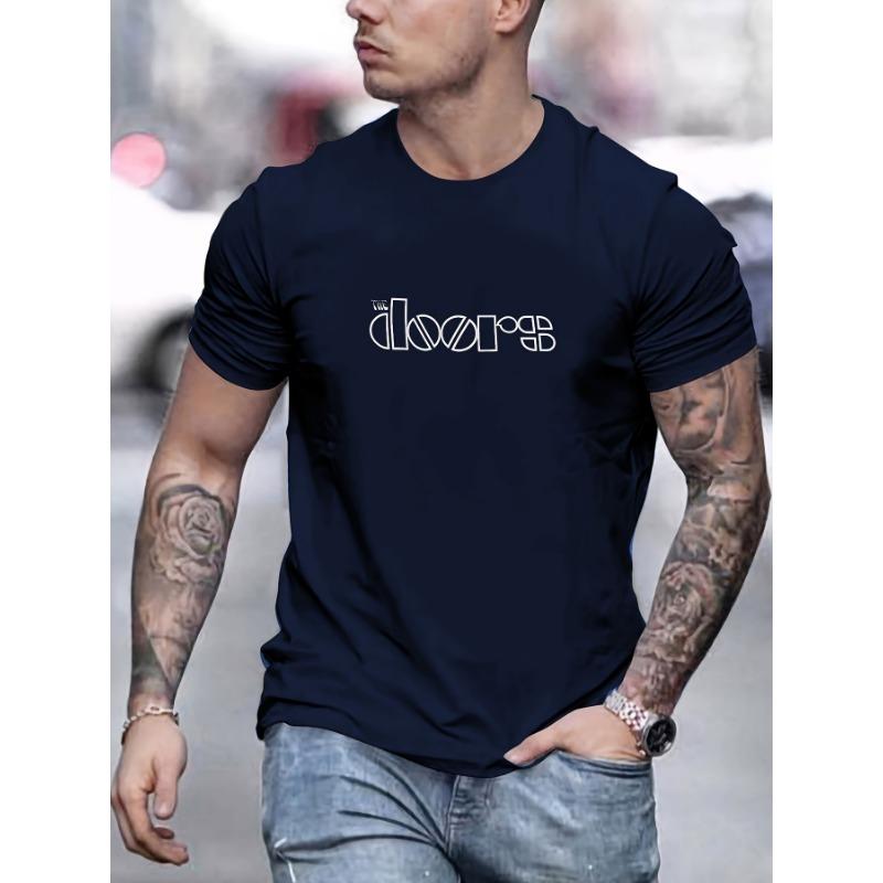 Men's summer fashion casual loose print round neck short sleeved shirt