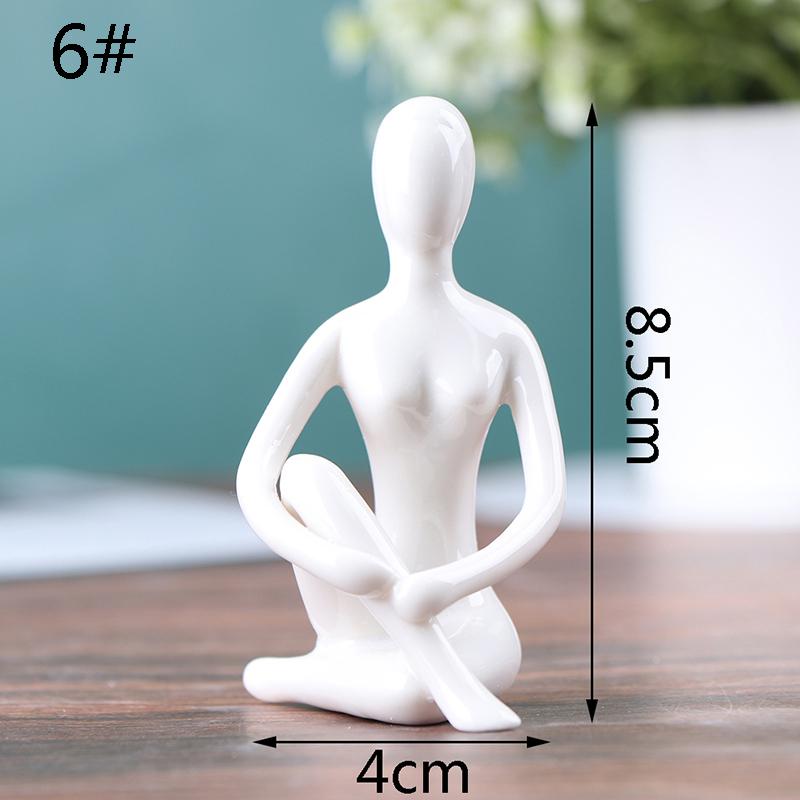 6 Stiluri Meditație Yoga Pose Statuie Figurină Ceramică Yoga Figure Decor Ornament
