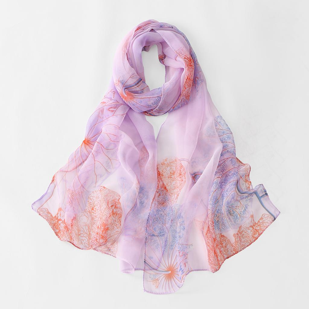 New Beauty Floral Printed Georgette Hijab For Women Thin Soft Scarf Shawl Wrap Middle East Summer Beach Sunscreen Thin Headscarf