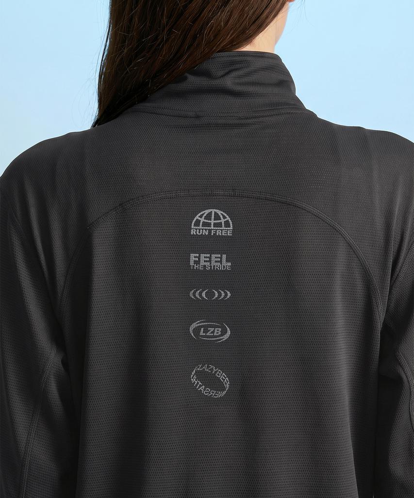 Leijibi Tech Flow Hydro Stand Neck Loose Fit Zip-Up Rash Guard M Charcoal