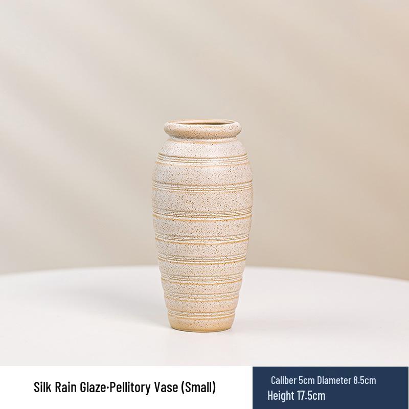 Wabi-Sabi Ceramic Vase: Elegant Hydroponic Bamboo Arrangement for Living Room & Dining Table