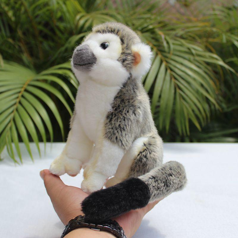 H19Cm Realistic Squirrel Monkey Plush Toy Adorable Plush Monkey Wildlife Doll Kids Girl Birthday Gift