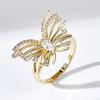Super Immortal Zircon Butterfly Open Index Finger Ring, Trendy Design Temperament Versatile Index Finger Ring