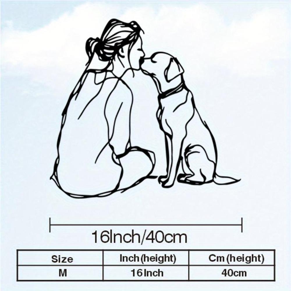 

Vintage Dog Line Art Metal Wall Decor Black Wrought Iron Pet Lover Gift Home Office Living Room Wall Art Minimalist Powder Coated Wall Mounted Decor