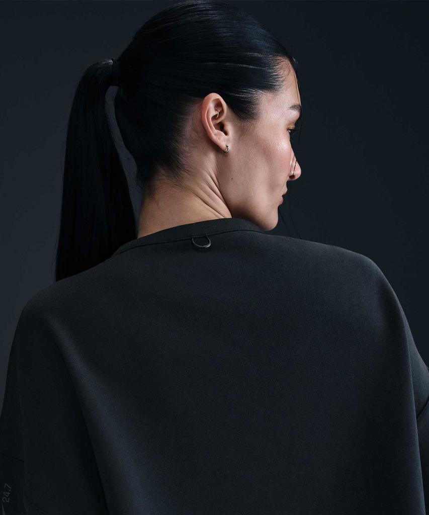 NIKE 24.7 Impossible Soft Dry Fit Oversized Crew Neck Top W - Black:Dark Smoke Grey / Hq8194-010
