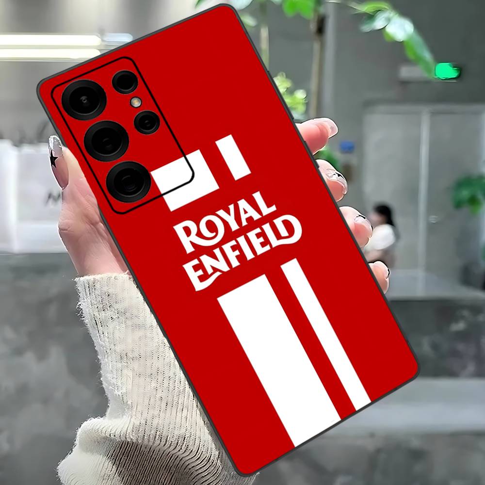 R-ROYALS E-ENFIELDS Logo Phone Case For Samsung S 24 Fe 25 Ultra Plus 20 Lite 21 30 22 23 24 22 Ultra 5G Fundas