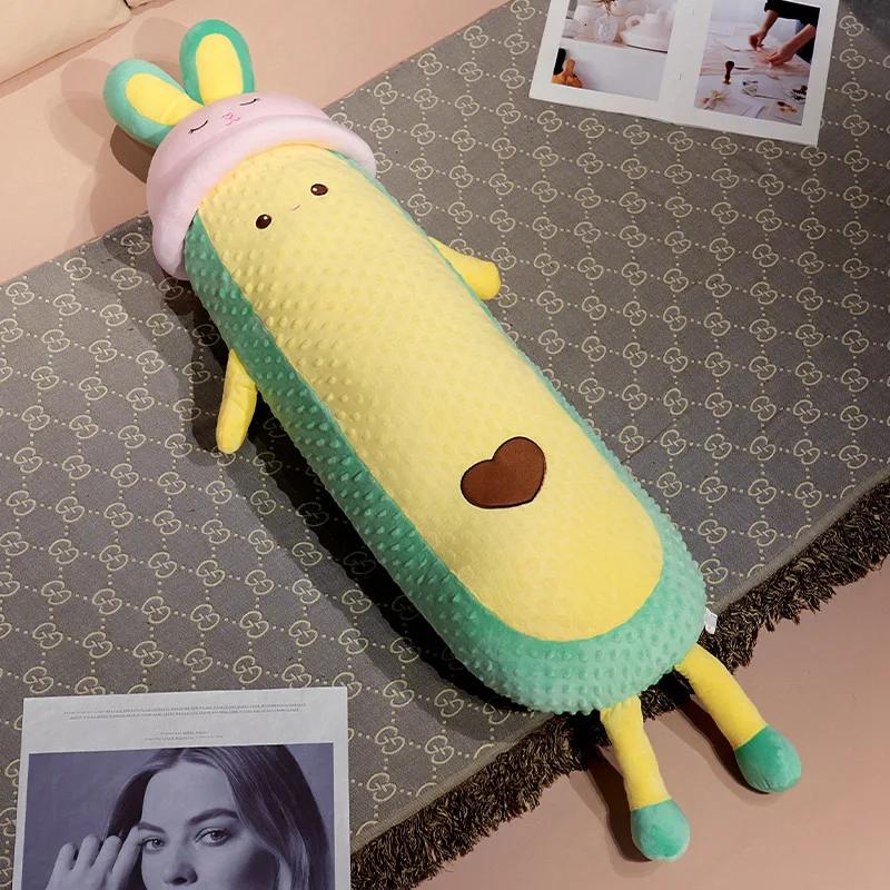 Neues Niedliches Kaninchen Avocado Plüschtier Puppe Kinder Schlafkissen Große Puppe Weihnachtsgeschenk Kawaii Kreative Frucht Stoffpuppe Kissen 130cm
