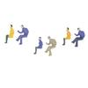 100x Painted Model Train Seated People Passengers Figures 1:100 TT Scale