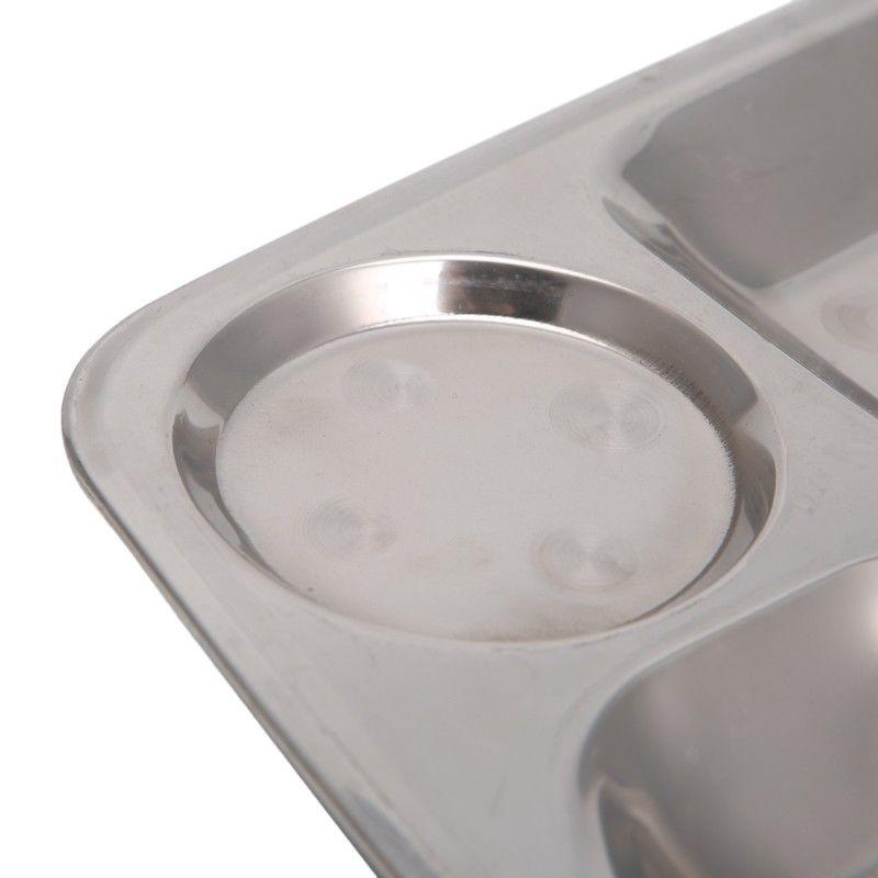 Stainless Steel Food Tray with Individual Compartments for Kids and Adults