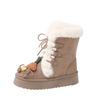 Snow boots women's 2025 autumn and winter new versatile thick-soled fluffy shoes with integrated fur and piled thickened Northeast cotton shoes