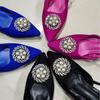 Übergröße 35-43 Sommer Neu High Heels Perle Wasser Diamant Spitz Hinten Haken Riemen Damen Sandalen Niedriger Absatz Damen Pumps
