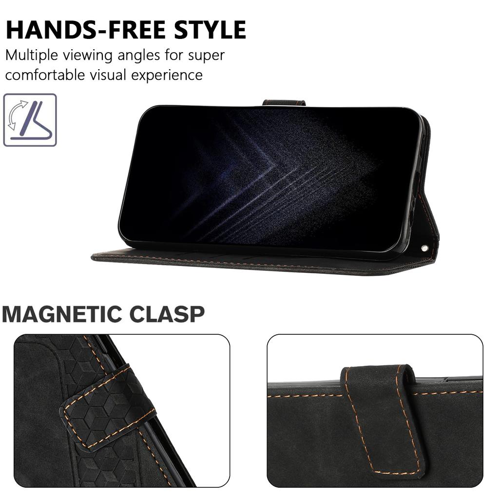 Wallet Case for Poco X8 Pro Max 5G - Leather/PU, Black, Shockproof