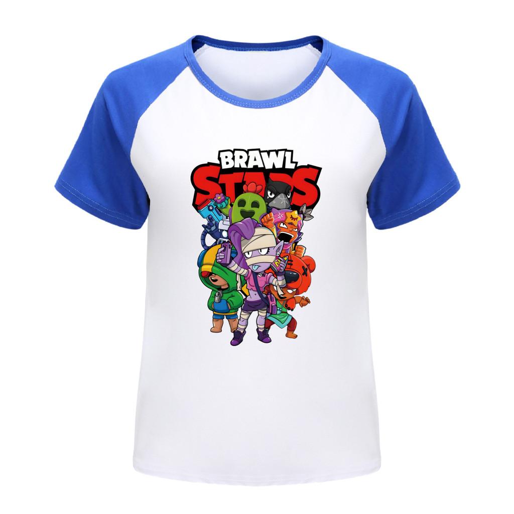 4094 חולצת טריקו ראגלן מודפסת Brawl Stars לבנים ובנות