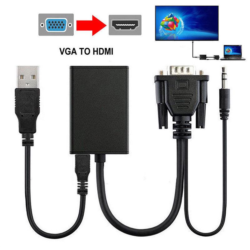 Buy VGA Male To HDMI Output 1080P HD Audio TV AV HDTV Video Cable ...