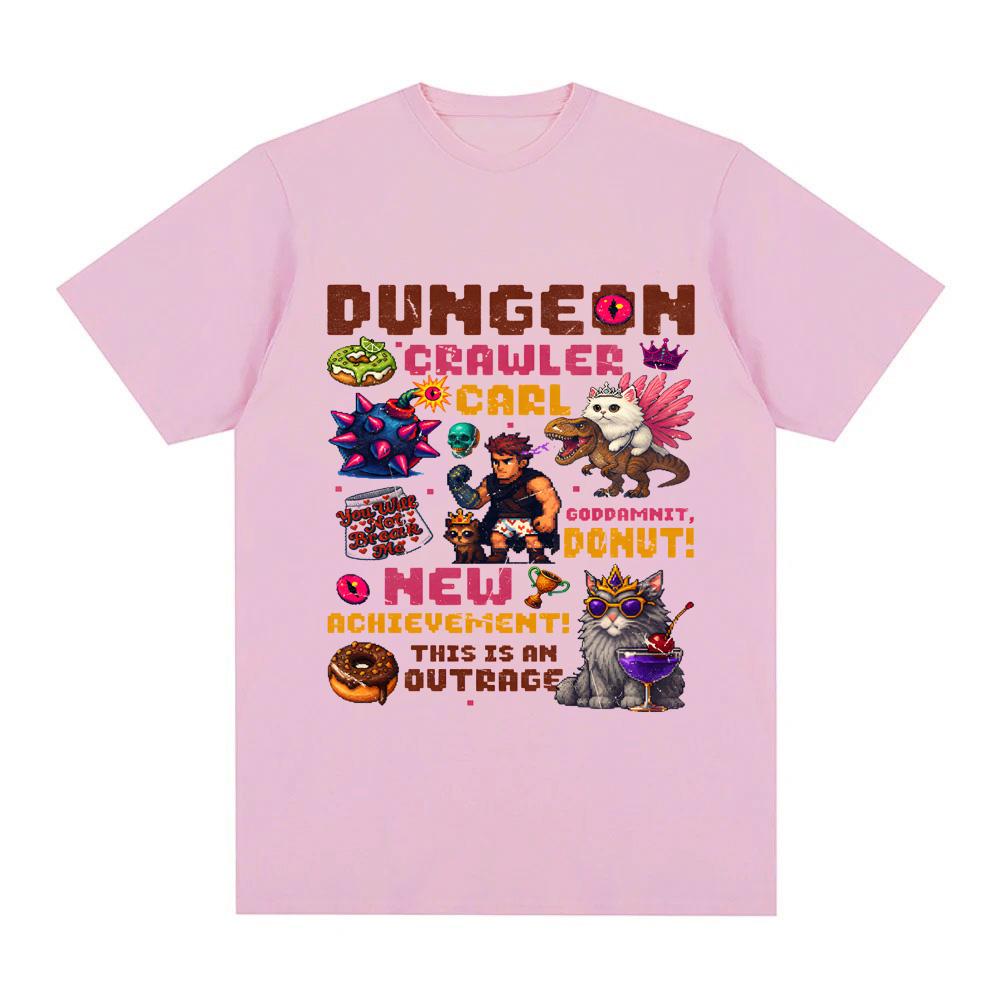 Dungeon Crawler Carl Pixel Art TShirt Summer Casual Oneck Tshirt New Style High Quality 100Cotton Comfortable Short Sleeve