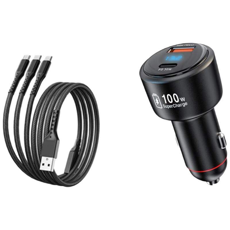 

XAYVG 100W Super Fast Car Charger with 3-in-1 Cable