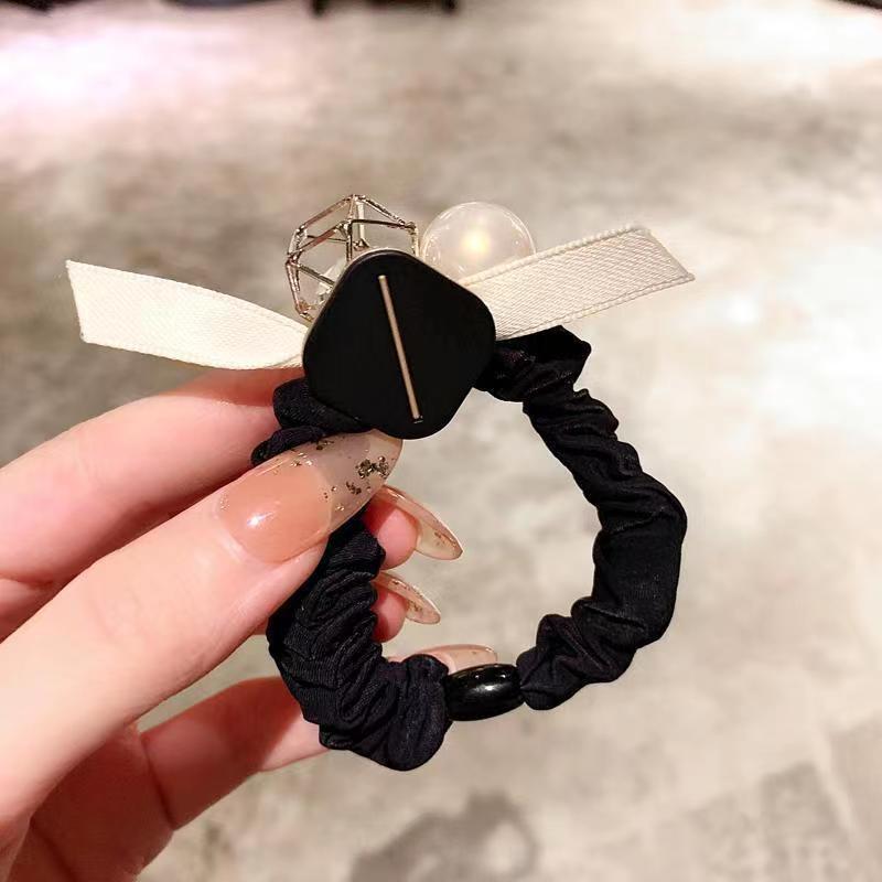 Pearl Large Intestine Hair Rope Vintage Korean Style High Elastic Ponytail Holder Rubber Band Women Girls Hair Ropes Daily Use
