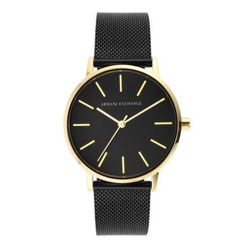 

Armani Exchange Three-Hand Black Stainless Steel Mesh Watch