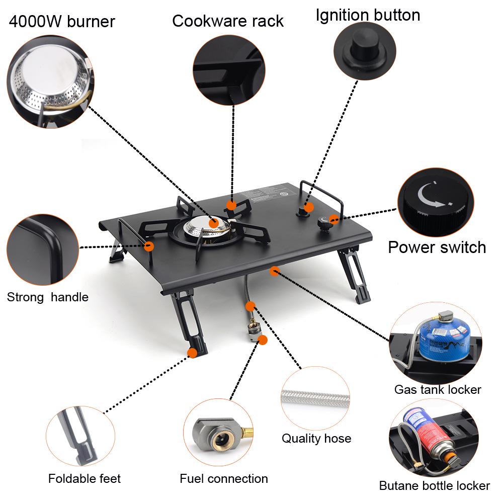 Portable High-Fire Folding Gas Stove for Camping and Picnics