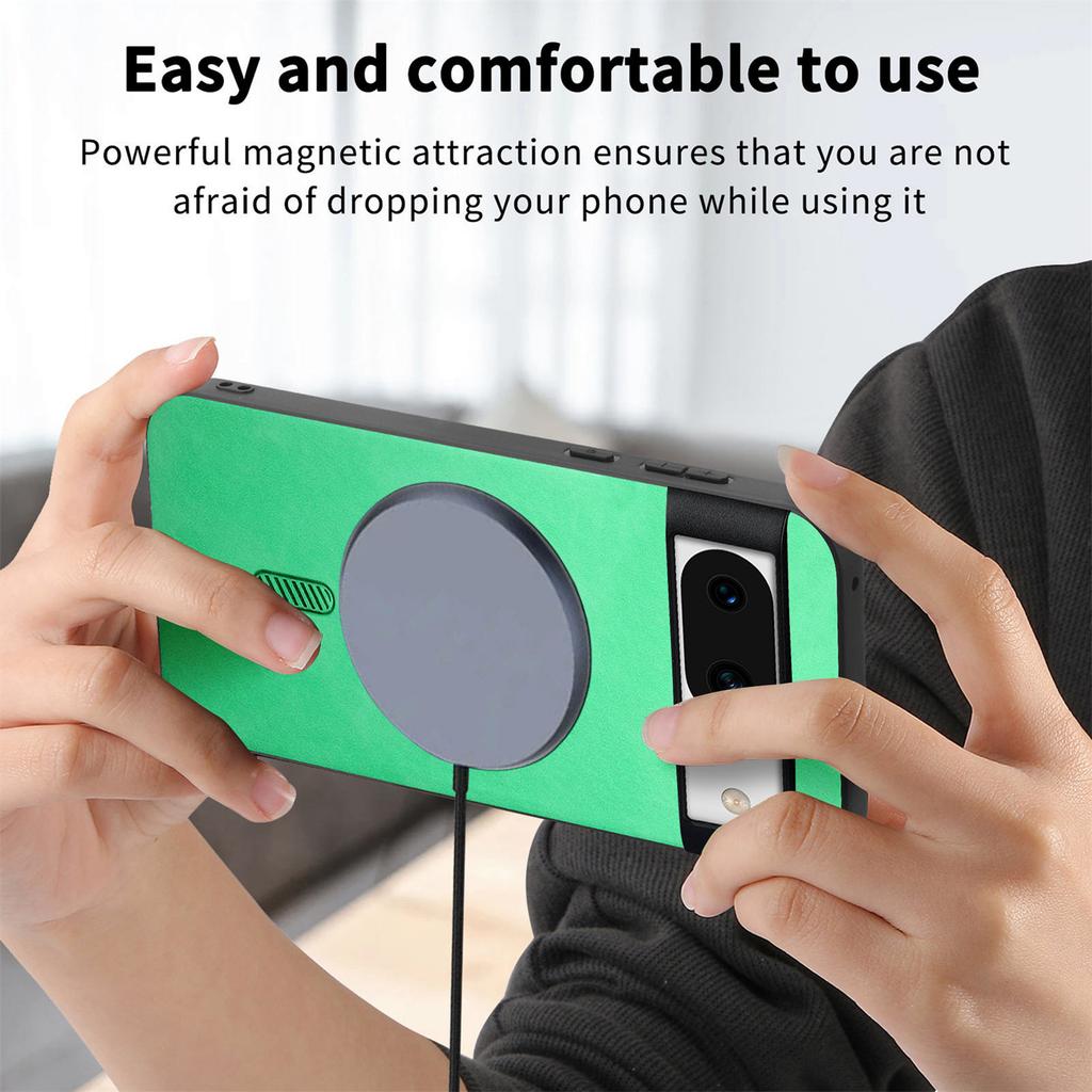 Magnetic Wireless Charging Slim Skin Feeling Leather Case For Google Pixel 9 9Pro 8 8A 7 7Pro 7A  Anti-Scratch Plain Cover Funda