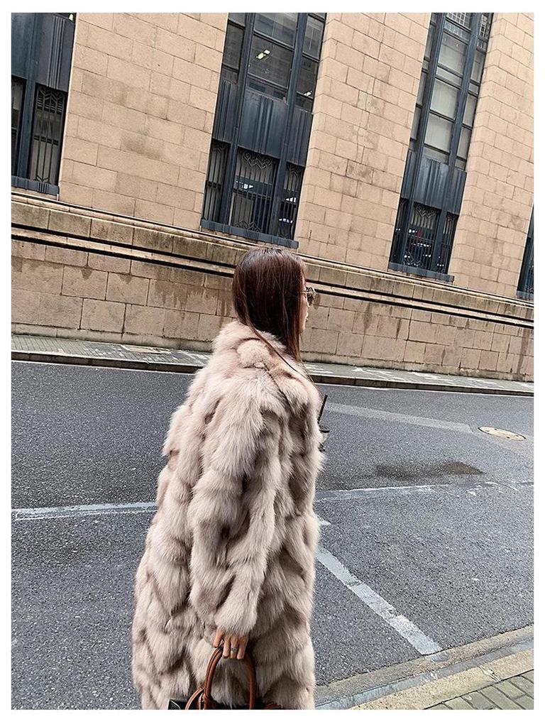Women's Long Faux Fox Fur Coat - Versatile, Loose, Over-the-Knee, Warm Winter Style