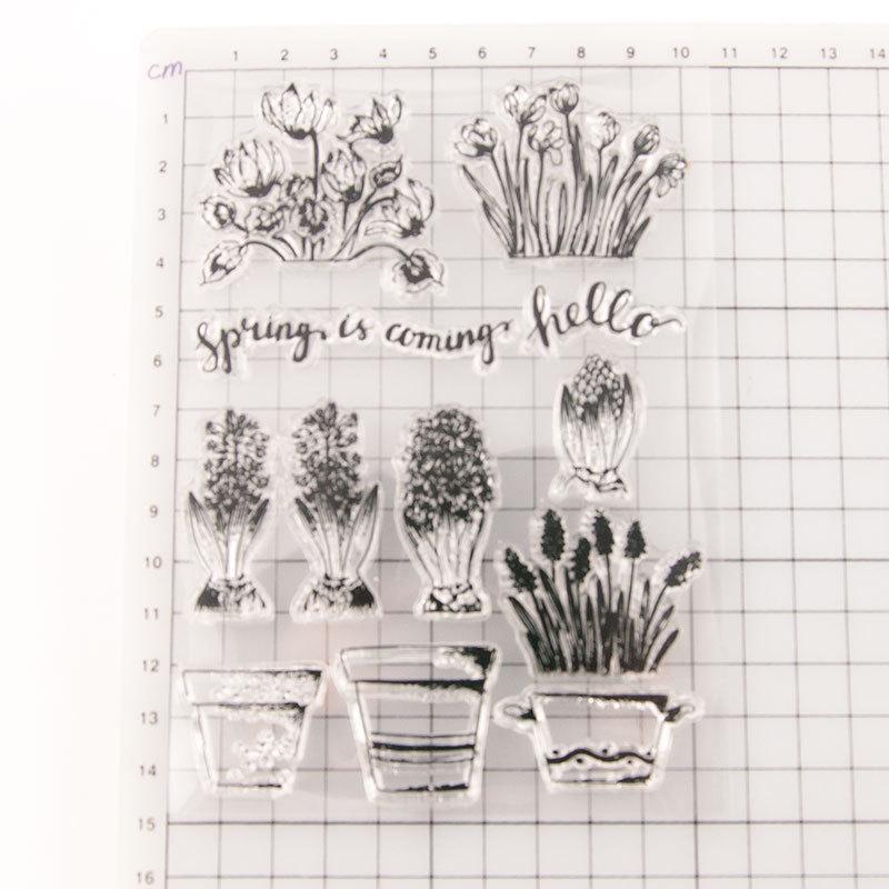 Flowers Transparent Clear Silicone Stamp for Seal DIY Scrapbooking Photo Clear Stamp