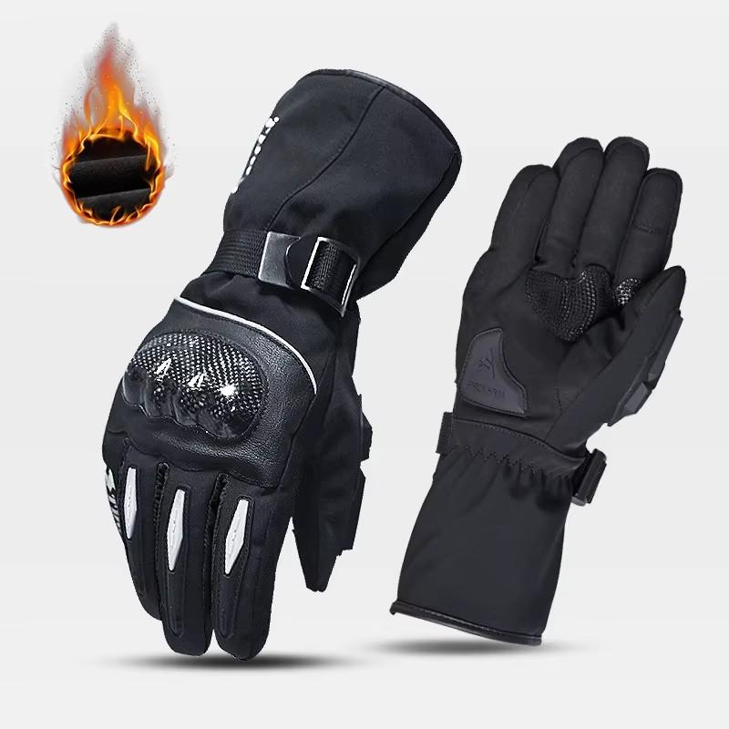 

HVA Motorcycle Gloves Windproof Waterproof Guantes Moto Men Motorbike Riding Gloves Touch Screen Moto Motocross Gloves Winter L чёрный