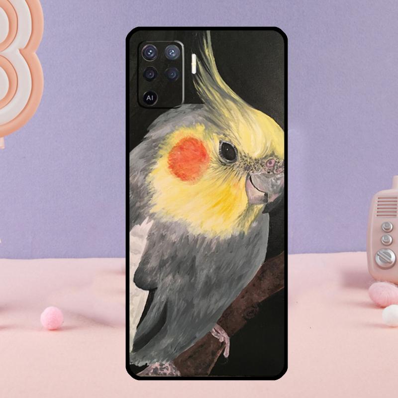 Cartoon Animal Chubby Cockatiel Phone Case For Oppo A78 A98 A80 A40 A60 A18 A38 A58 A15 A17 A77 A74 A94 A54 A57S A16 A76 A96