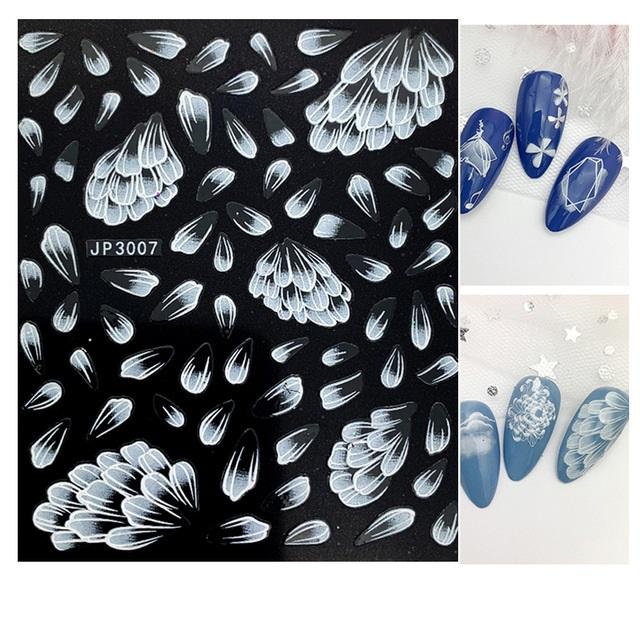 

5D наклейки для дизайна ногтей, украшения, самоклеящиеся наклейки для дизайна ногтей, дизайн маникюра, наклейка с белым снегом для дизайна ногтей, с Рождеством