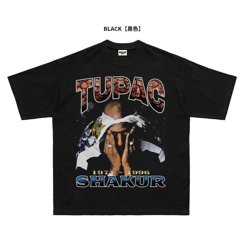 2026 Summer New 2Pac HighQuality HipHop Street Comfortable Mens Roundneck Printed TShirt