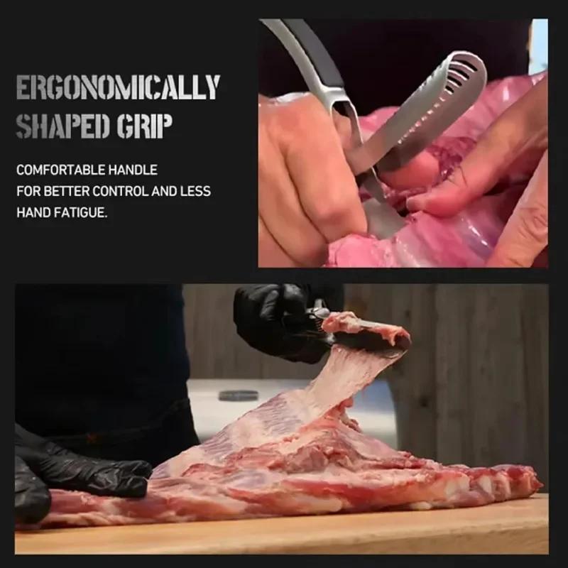 Rib Membrane Remover 1/2/3 Pcs Non Slip Grip Rib Skinner Tool Stainless Steel BBQ Prep Accessory Effortless Membrane Peeler