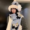 Cute Little Penguin with Cashmere Knitted Hat for Women Winter Warm and Cold Proof Ear Protection Woolen Hat Thickened Neck Scarf