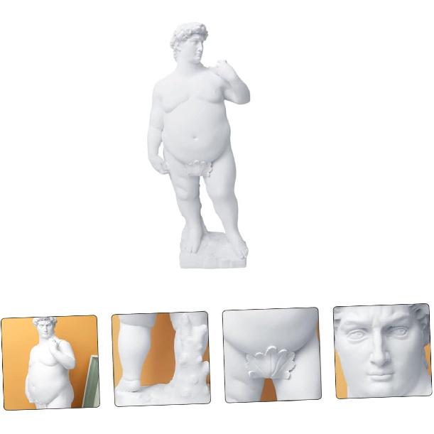 VOSAREA Fat David Statue - Roman Plaster Sculpture for Home Decor, Greek Mythology