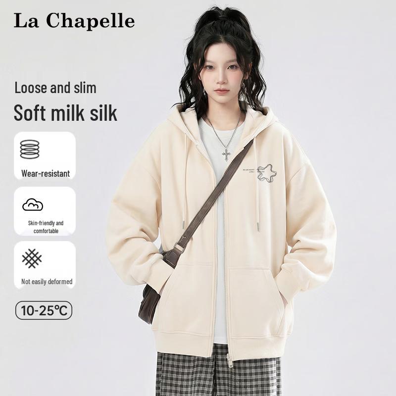 La Chapelle Women's Korean Style Zip-Up Hoodie