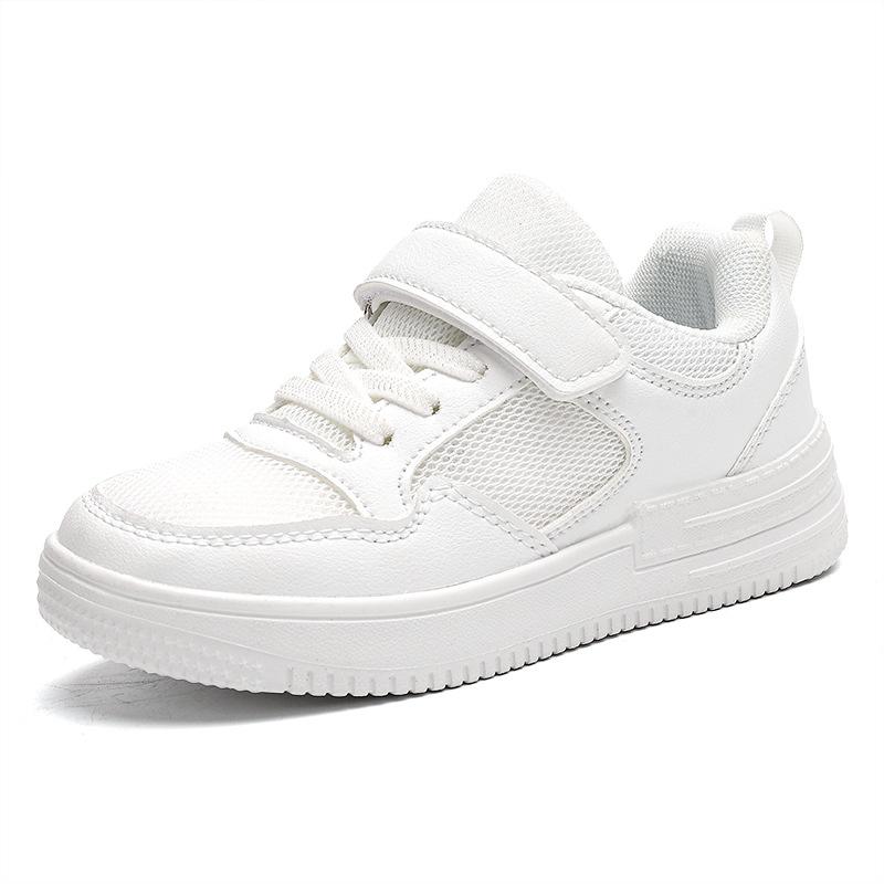 Children's little white shoes 2025 summer new white sports shoes trendy campus little girl white shoes air force board shoes